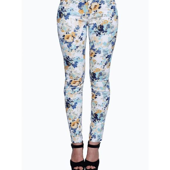 Patrizia Pepe Slim Fit Blossom in Style Multicolor Floral Pants Sz 29, MSRP $118 - Picture 1 of 10